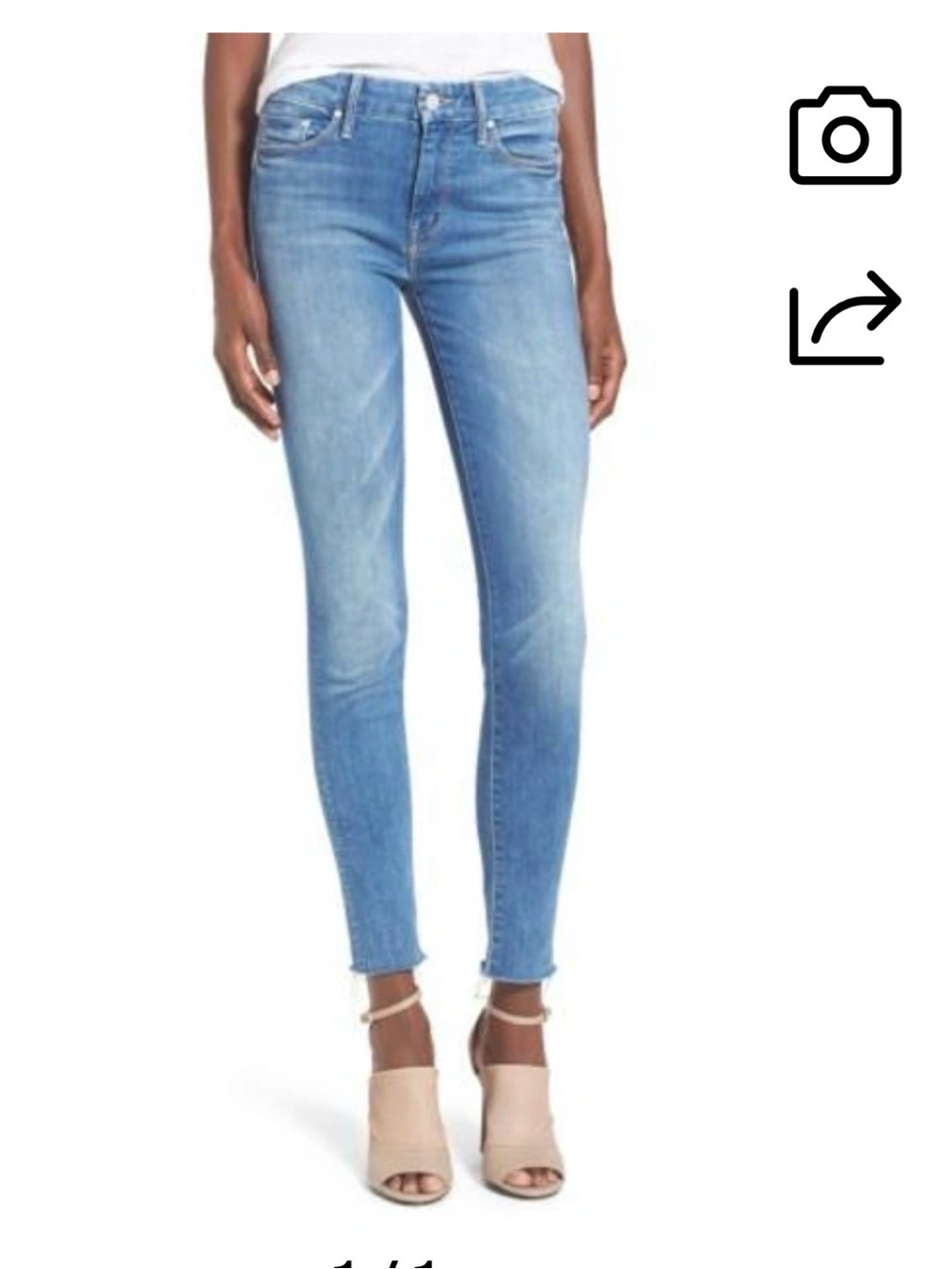MOTHER Looker ankle fray in birds of paradise size 29